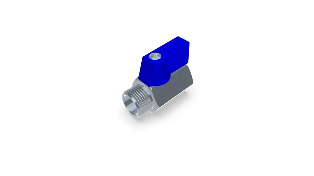 Mini ball valve thread 3/8" (female-male thread) stainless steel