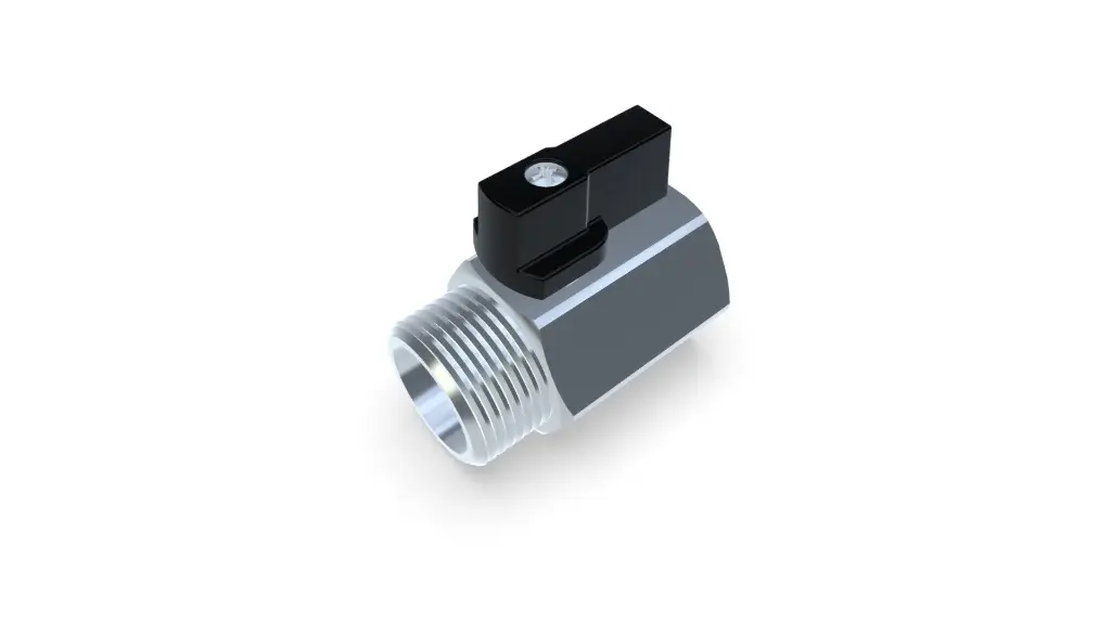 Mini ball valve thread 3/4" (female-male thread) brass chrome plated