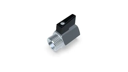 [KH-12] Mini ball valve thread 1/2" (female-male thread) brass chrome plated