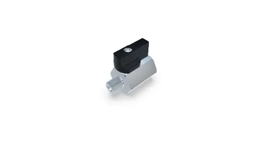 [KH-18] Mini ball valve thread 1/8" (female-male thread) brass chrome plated